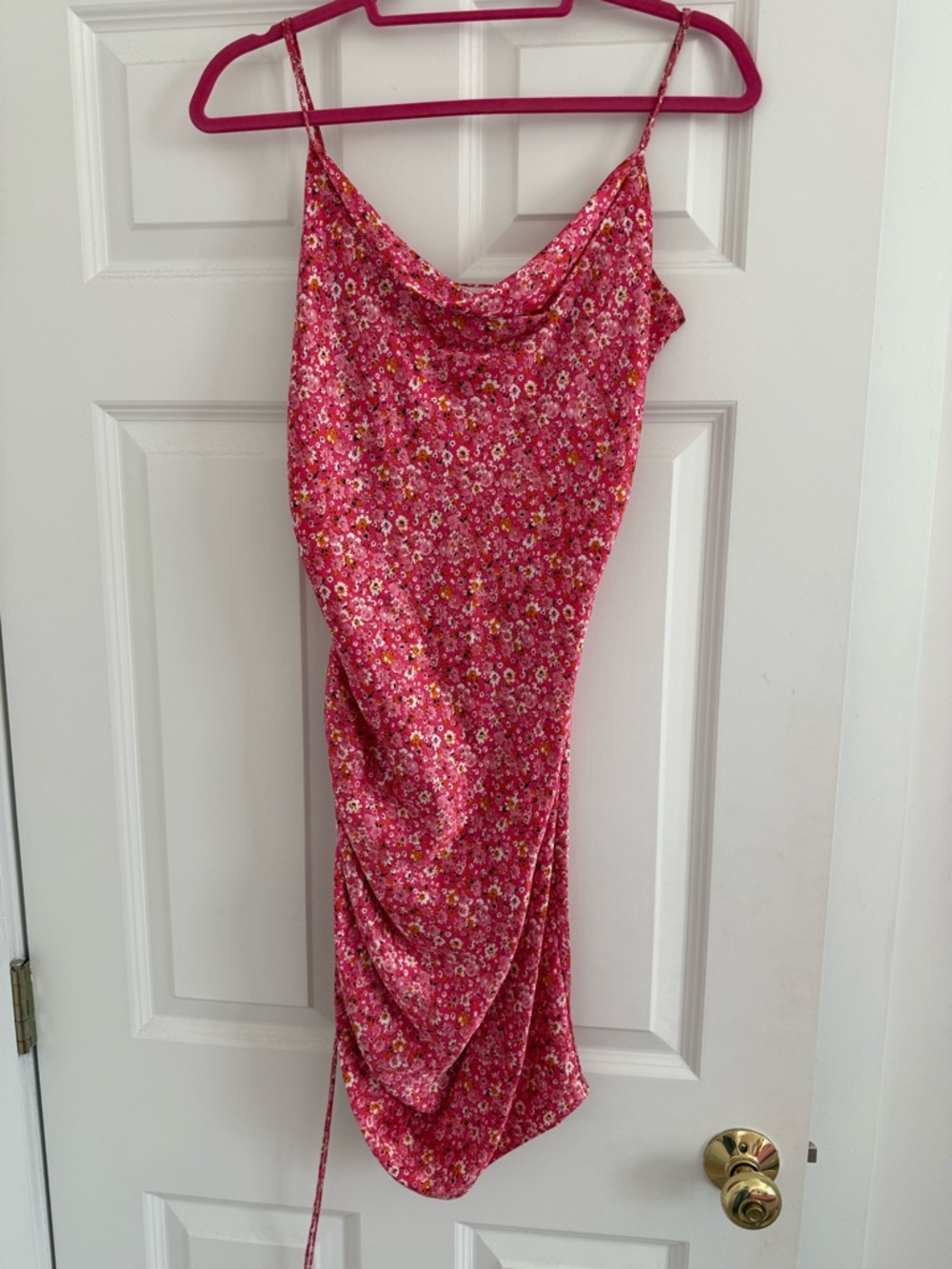 cinq a sept Pink Floral Cowl Slip Dress. Runs a little small